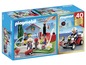 Playmobil City Action: Feuerwehrwagen und Feuerwehrhaus.