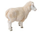 Eine Plastik-Schaf-Figur, von hinten betrachtet.