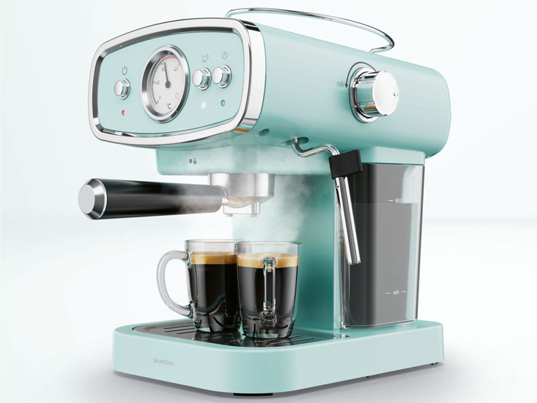 Gehe zu Vollbildansicht: SILVERCREST® KITCHEN TOOLS Espressomaschine pastellblau »SEM 1050 A1«, mit Siebträger - Bild 4