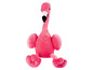 Ein rosa Plüschflamingo-Spielzeug.