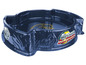 Eine blaue Beyblade-Arena der Marke 'Caze Bladez'.