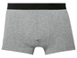 Graue Boxershorts mit schwarzem Bund.
