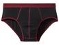 Schwarze Unterhose mit rotem Bund.