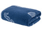 Blaues Handtuch mit Seepferdchen und Muscheln