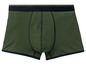 Grüne Boxershorts mit schwarzem Bund.