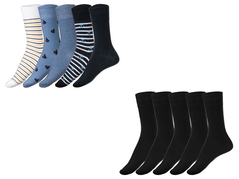 Gehe zu Vollbildansicht: LIVERGY® Socken Herren, 5 Paar, mit Pikeebund, verstärkte Ferse, Spitze, mit Baumwolle - Bild 1
