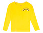 Gelbes Langarmshirt mit Regenbogen und dem Text 'my happy place'.