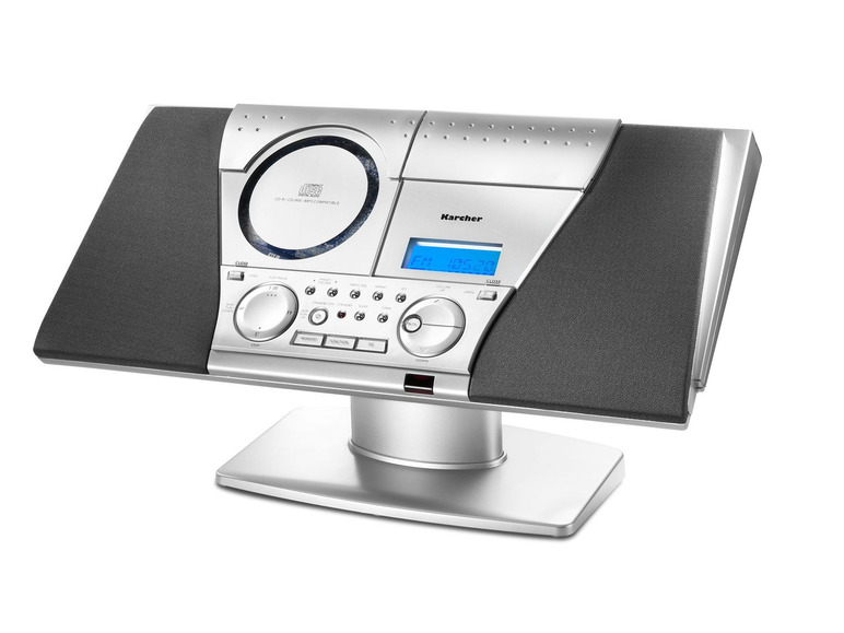 Ein Karcher CD-Player mit Radio und Lautsprechern.