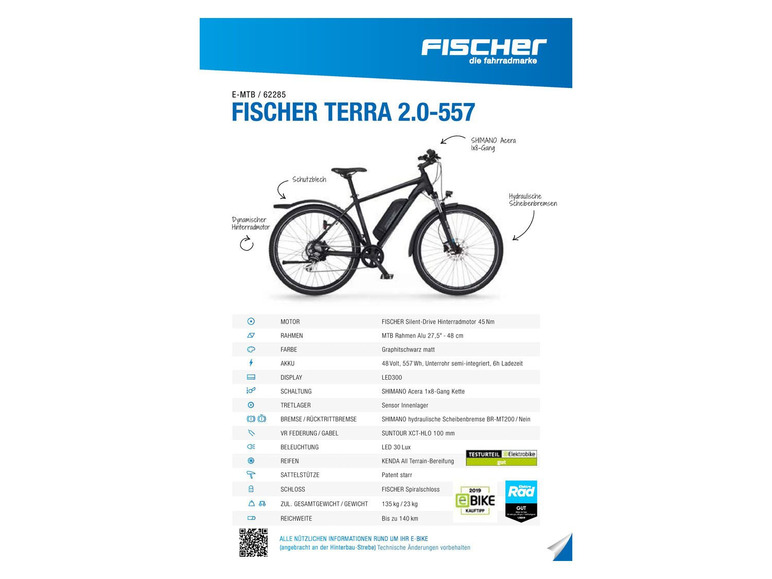 Gehe zu Vollbildansicht: FISCHER E-Bike ATB »Terra 2.0«, Allround-Bike, 27,5 Zoll Modell 2021 - Bild 19