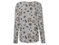 Grauer Langarmshirt mit Blumendruck.