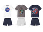 T-Shirts mit NASA, Harry Potter und Spiderman Prints, mit passenden Shorts.