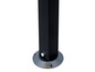 Schwarzer Metallpfosten mit Fuß für ein Gartenhaus