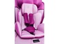 Ein rosa Autositz mit Kopfstütze und 5-Punkt-Gurt der Marke Nuna.