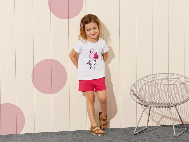 Gehe zu Vollbildansicht: LUPILU® Kleinkinder T-Shirt Mädchen, 2 Stück, eins mit Print, aus reiner Baumwolle - Bild 18