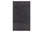 Ein dunkelgraues Handtuch mit einem gerippten Rand.