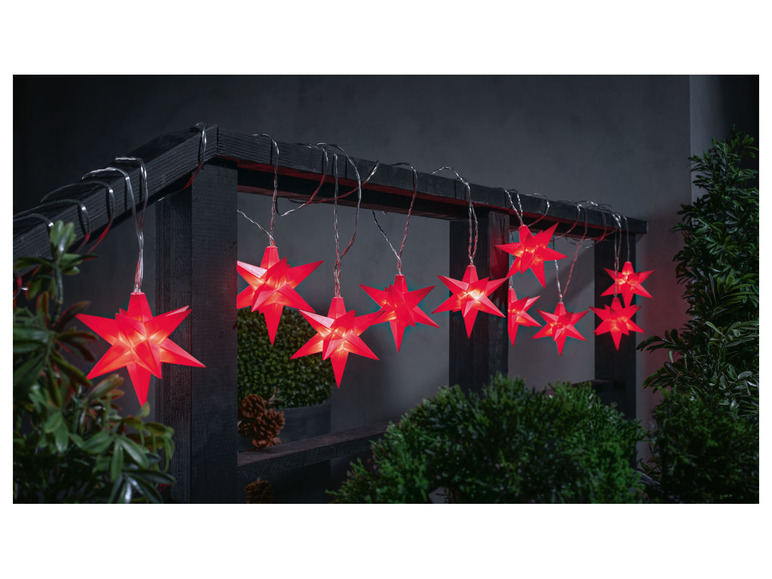 Gehe zu Vollbildansicht: Livarno Home Lichterkette, aus 3D-Leuchtsternen, 10 Stück - Bild 2