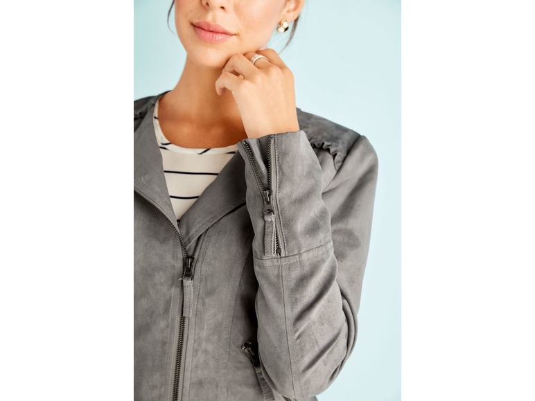 Gehe zu Vollbildansicht: ESMARA® Mantel Damen, in Veloursleder-Optik, mit Schulterzone - Bild 5