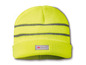 Gelbe Strickmütze mit reflektierenden Streifen und 3M Thinsulate-Etikett