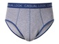 Graue Unterhose mit blauem 'Casual Look'-Band.
