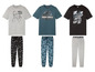 Pyjamas mit The Simpsons, Jurassic World und Batman Prints.