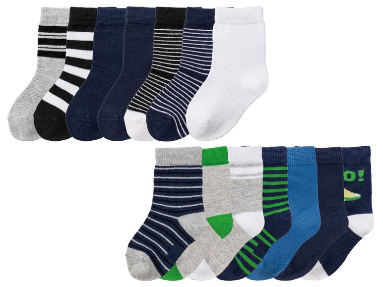Gehe zu Vollbildansicht: LUPILU® Kleinkinder Socken Jungen, 7 Paar, mit Baumwolle - Bild 1