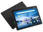 Ein schwarzes Lenovo Tablet mit Google-Apps.