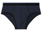 Dunkelblaue Herrenunterhose mit schwarzem Bund.