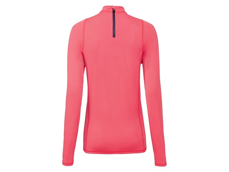 Ein rosafarbenes Langarmshirt mit Reißverschluss.