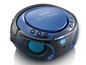 Ein blauer Lenco CD-Player mit Bluetooth, USB und Partylichtern.