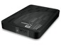 Eine schwarze WD My Passport portable Festplatte.