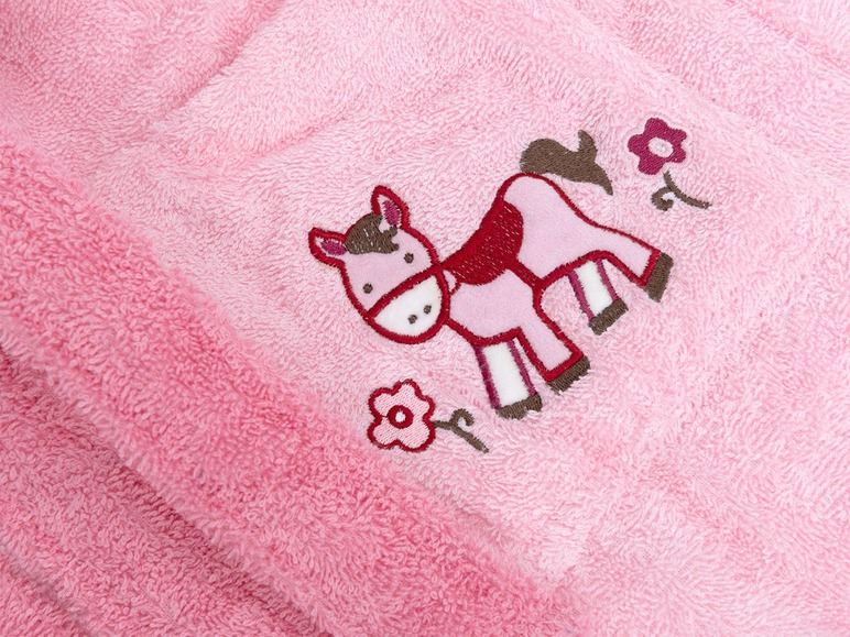 Gehe zu Vollbildansicht: Egeria Bademantel Baby «Pony rosa», reine Baumwolle, verschiedene Größen, Stickerei - Bild 3