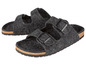 Graue Filz-Sandalen mit Schnallen