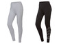 Graue und schwarze Leggings mit Kappa-Logo.