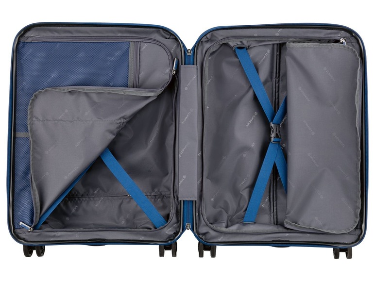 Gehe zu Vollbildansicht: TOPMOVE® Koffer, 30 L Volumen, bis 10 kg Füllgewicht, 4 Rollen, Polypropylen-Schale, blau - Bild 5