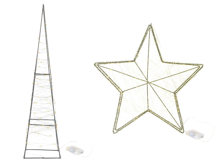 Gehe zu Vollbildansicht: MELINERA® LED-Metallfigur Pyramide/Stern - Bild 1