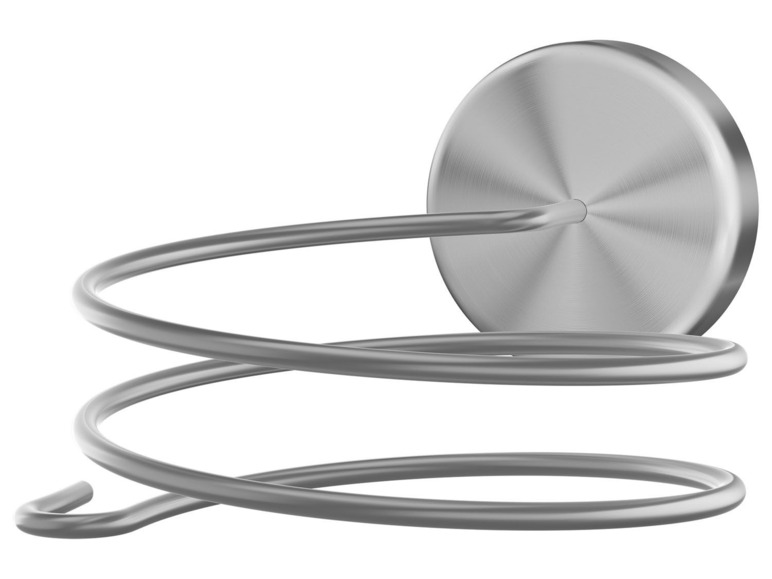Ein Metall-Haartrocknerhalter.