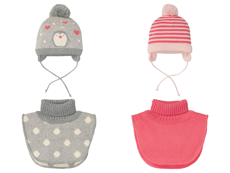 Gehe zu Vollbildansicht: lupilu Baby Mädchen Set Mütze/Kragen, aus reiner Bio-Baumwolle - Bild 1