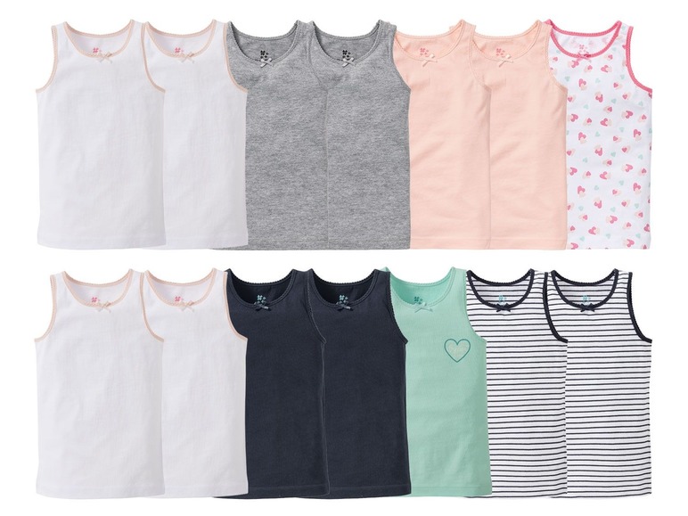 Gehe zu Vollbildansicht: LUPILU® Unterhemden Mädchen, mit hohem Bio-Baumwollanteil, 7 Stück - Bild 1