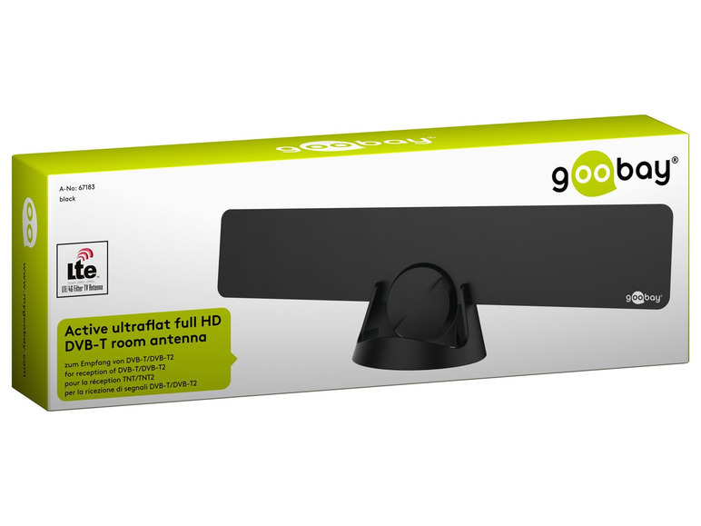 Gehe zu Vollbildansicht: Goobay Ultraflache Full HD DVB-T2 Zimmerantenne, inkl. LTE/4G Filter, schwarz - Bild 10