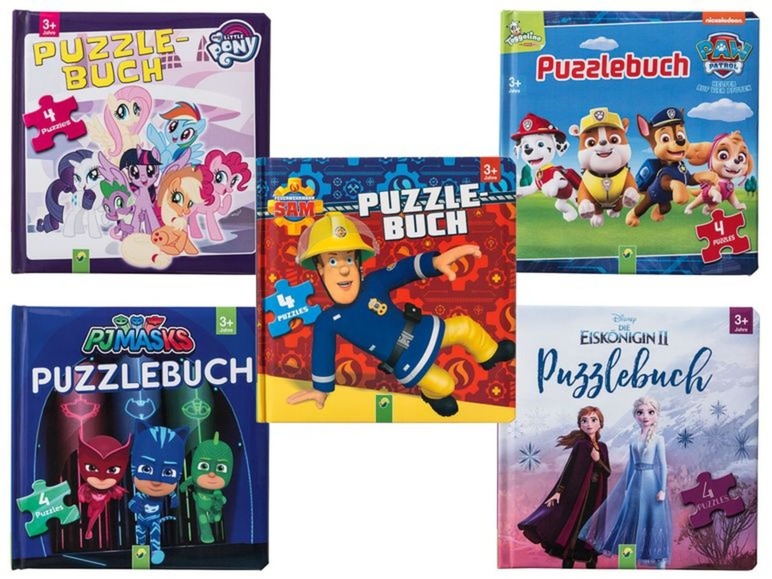 Gehe zu Vollbildansicht: Puzzlebuch Kinder, ab 3 Jahren, mit Griffhilfe, 4 stabile Puzzle mit je 12 Teilen - Bild 1