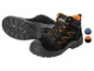 Schwarze Sicherheitsschuhe mit orangefarbenen Details von Parkside.