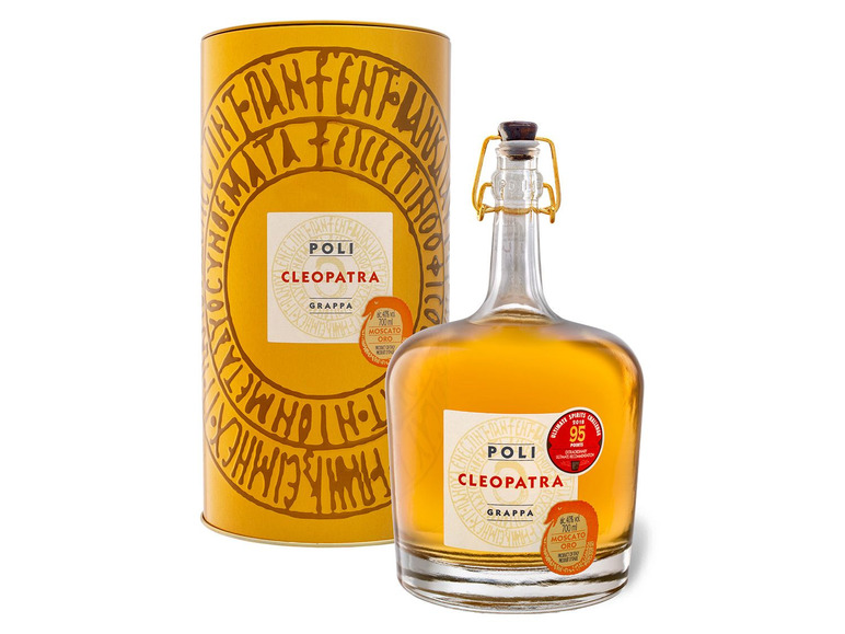 Gehe zu Vollbildansicht: Jacopo Poli Grappa Cleopatra Moscato Oro mit Geschenkbox 40% Vol - Bild 1