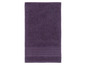Ein lila Handtuch mit geripptem Rand.