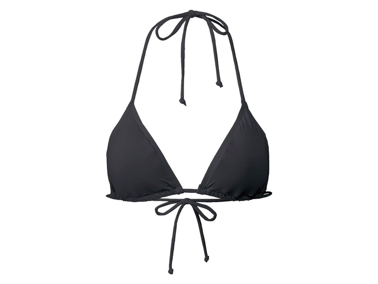 Ein schwarzer Bikini-Oberteil mit Halterneck.