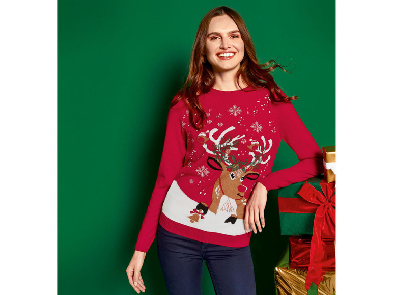 Gehe zu Vollbildansicht: esmara Damen Weihnachts-Pullover - Bild 3