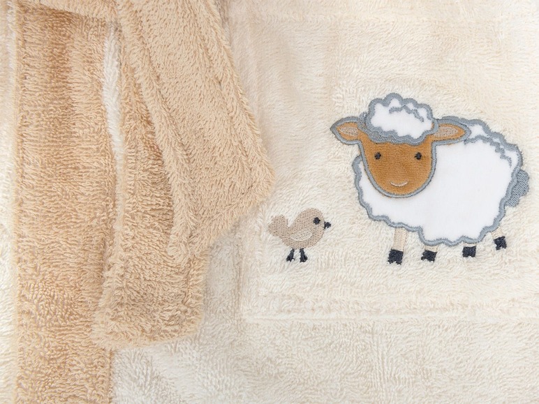 Gehe zu Vollbildansicht: Egeria Bademantel Baby «Sheep elfenbein», reine Baumwolle, verschiedene Größen, Stickerei - Bild 3