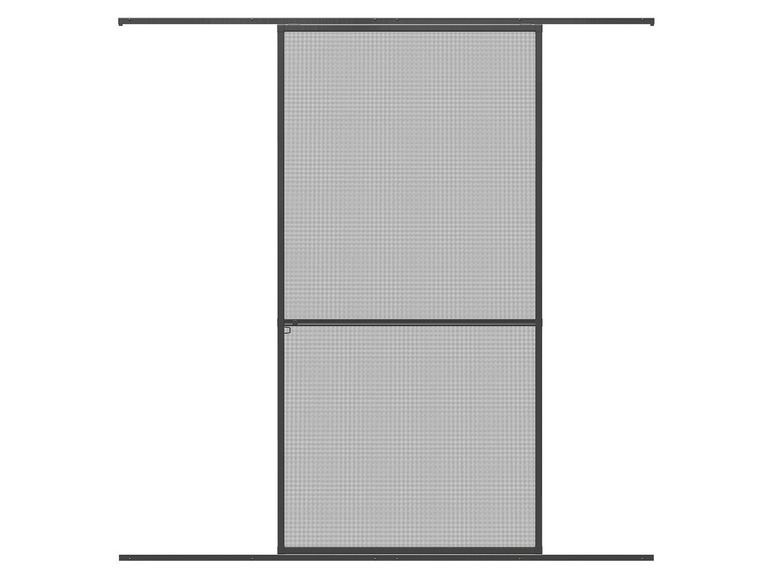 Eine schwarze Schiebetür mit Gitter.