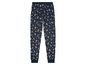 Blaue Schlafanzughose mit Weihnachts-Rentier-Muster.