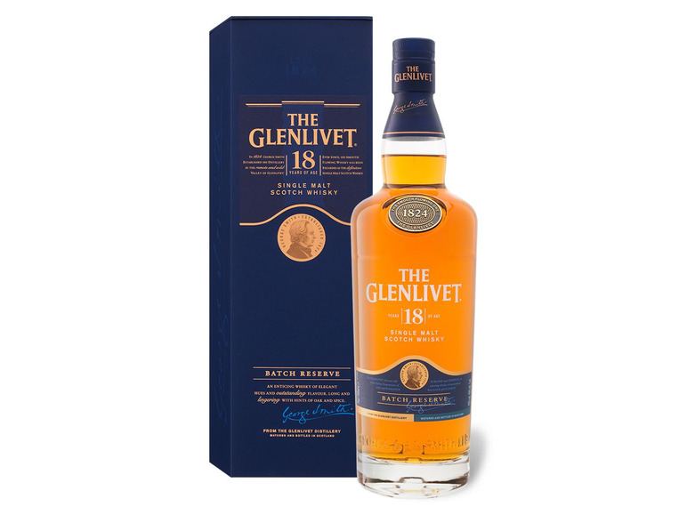 The Glenlivet Speyside Single Malt Scotch Whisky 18 Jahre mit Geschenkbox 40% Vol | Whisky
