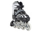 Schwarze Inline-Skates von Apollo mit weißen Rollen.